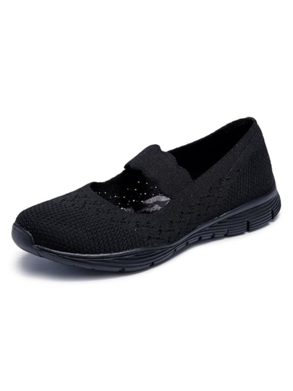 Womens Mary Jane Flat Knit Pull On Lightweight Memory Foam S
